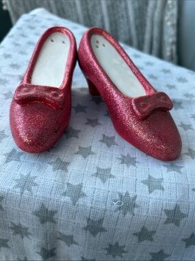 Glitter Red Bow Accent Heels Salt and Pepper